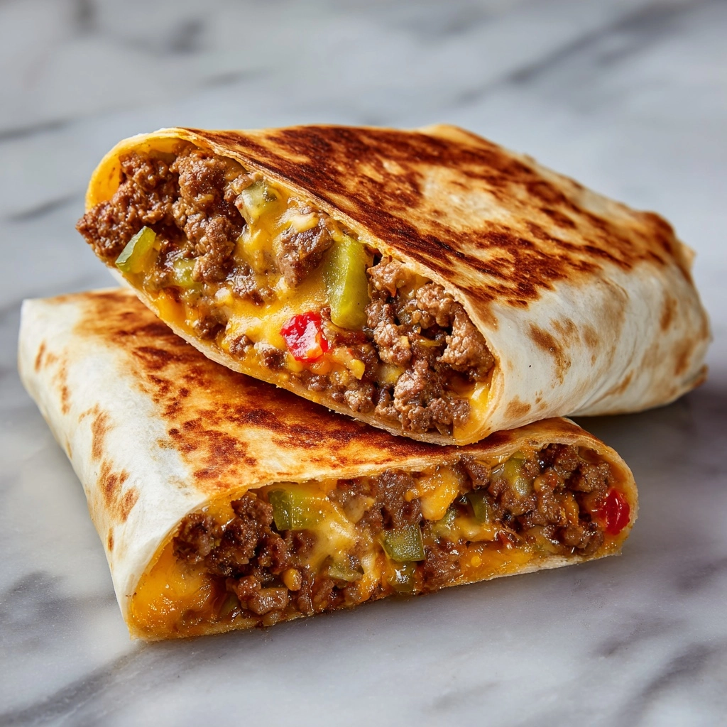 Easy Air Fryer Cheeseburger Wraps Recipe - Recipe Image