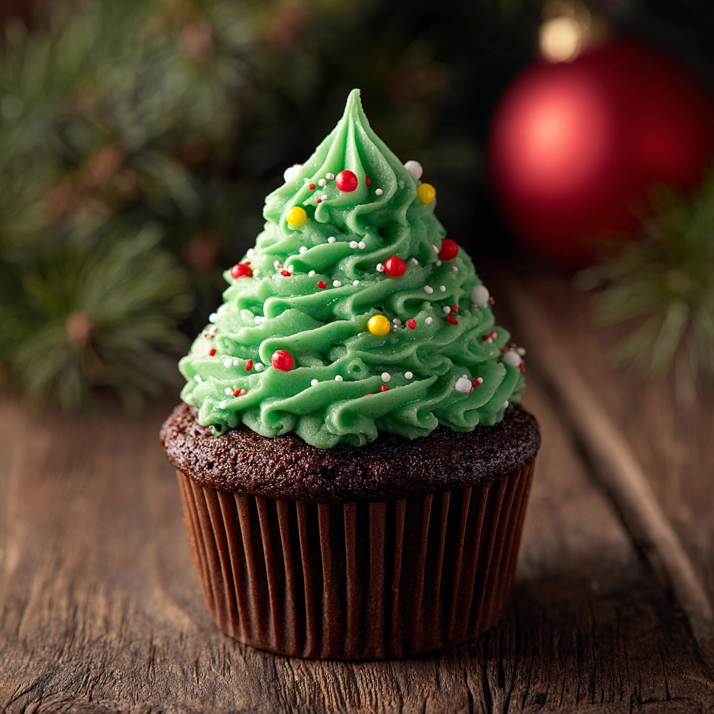 Christmas Tree Brownie Cups Recipe - Recipe Image