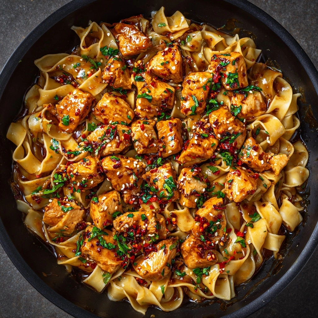 One-Pot Honey Garlic Chicken and Noodles Recipe - Recipe Image