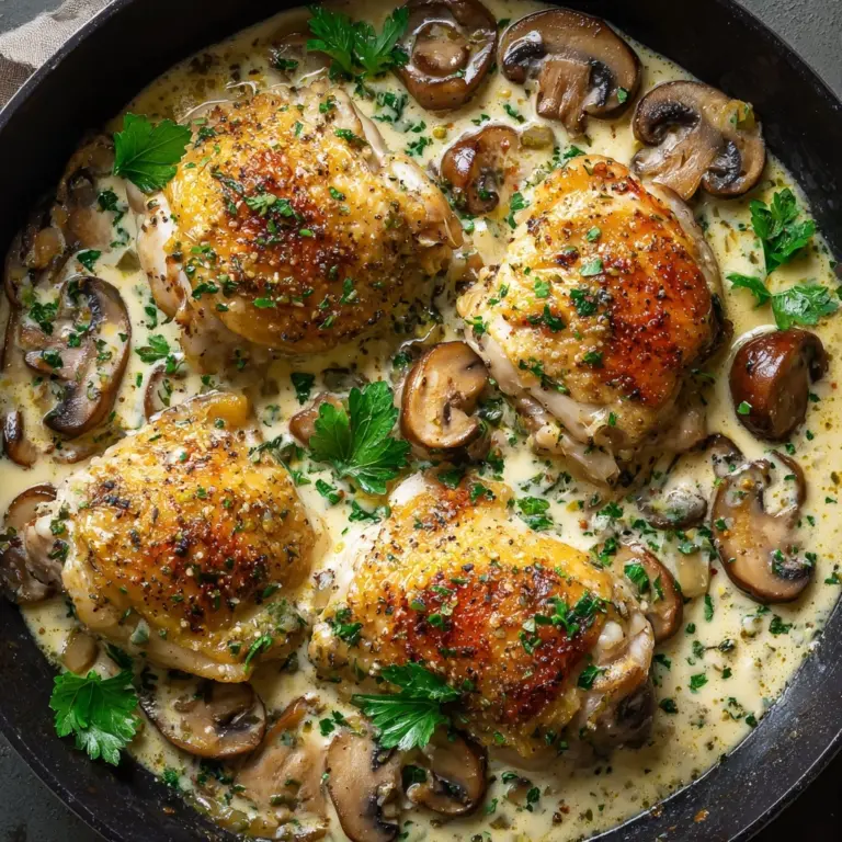 Cast Iron Creamy Mushroom Chicken Recipe