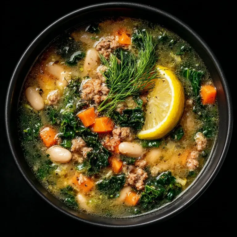 Lemon White Bean Soup with Turkey and Greens Recipe