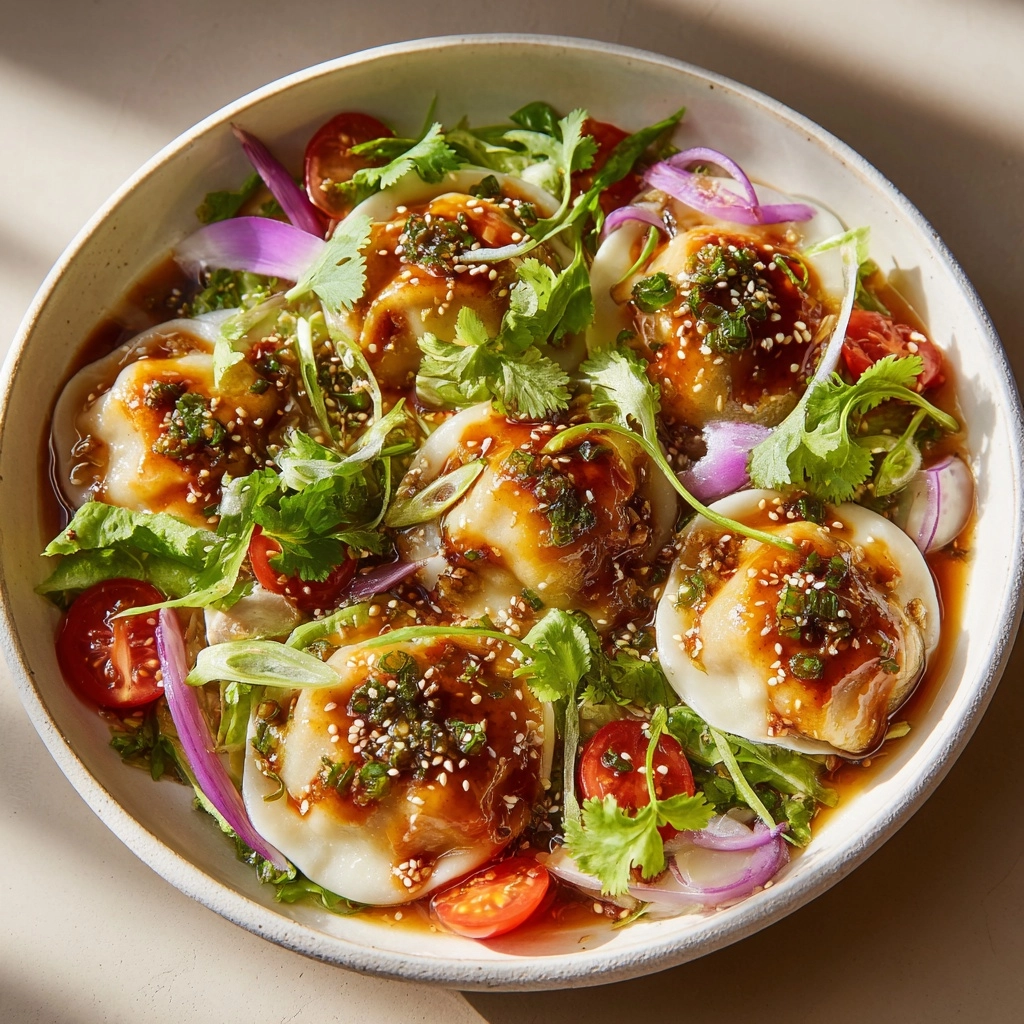 Viral Crispy Dumpling Salad Recipe - Recipe Image
