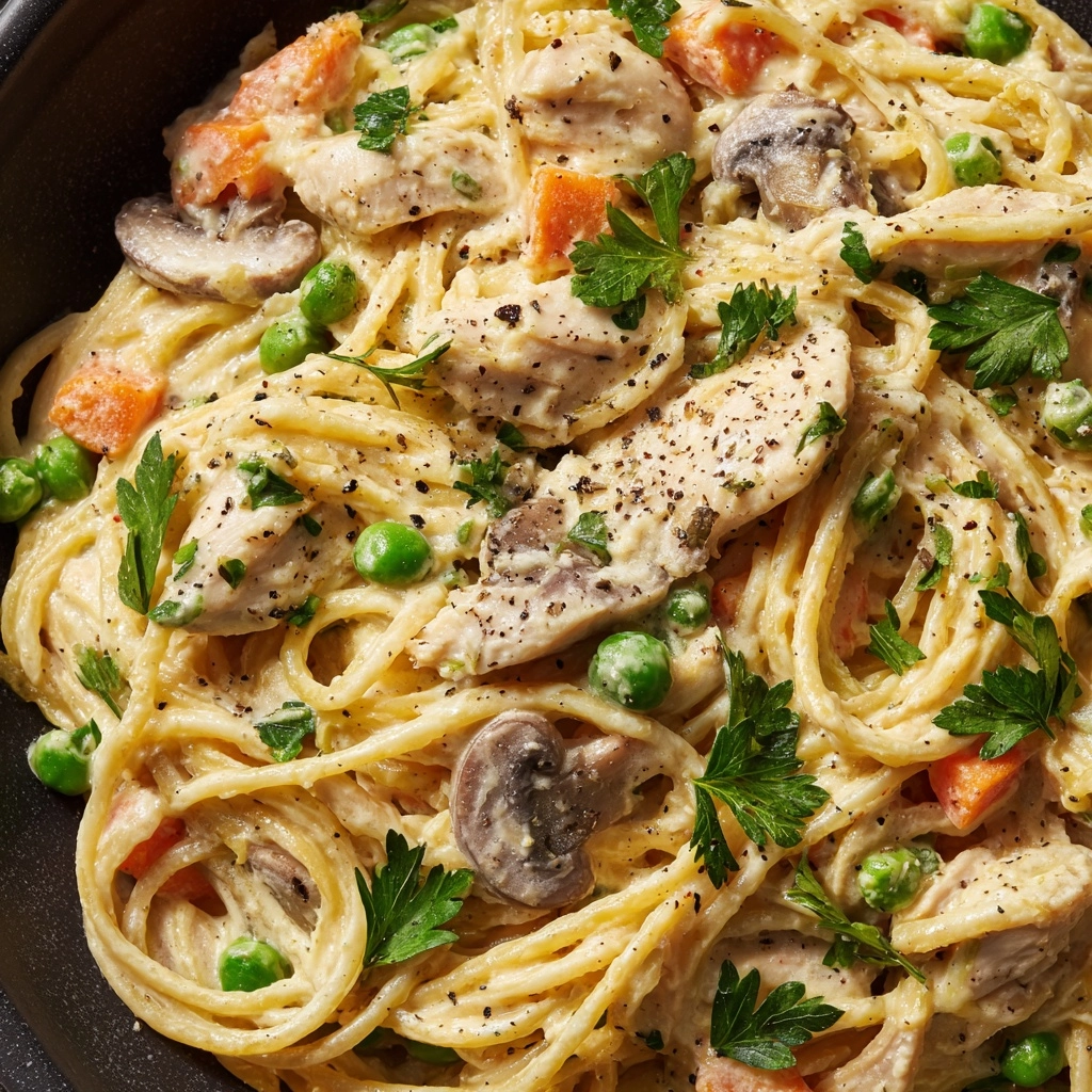 Creamy Crockpot Chicken Spaghetti Recipe - Recipe Image
