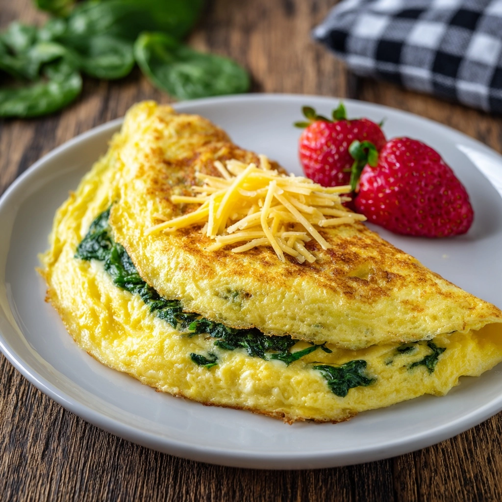Spinach & Cheese Omelette Recipe