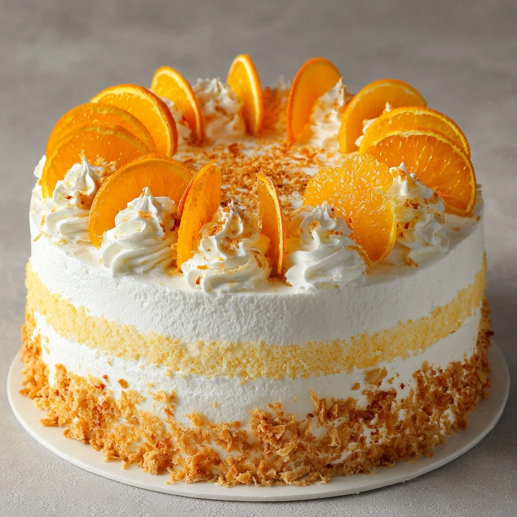 Zesty Orange Creamsicle Ice Cream Cake Recipe - Recipe Image