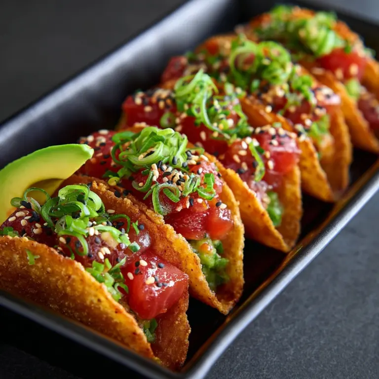 Spicy Tuna Tartare Wonton Tacos Recipe