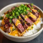 Korean BBQ Steak Rice Bowls with Spicy Cream Sauce Recipe