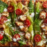 High Protein Chicken Caesar Salad Pizza Recipe