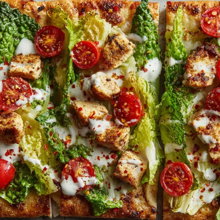 High Protein Chicken Caesar Salad Pizza Recipe