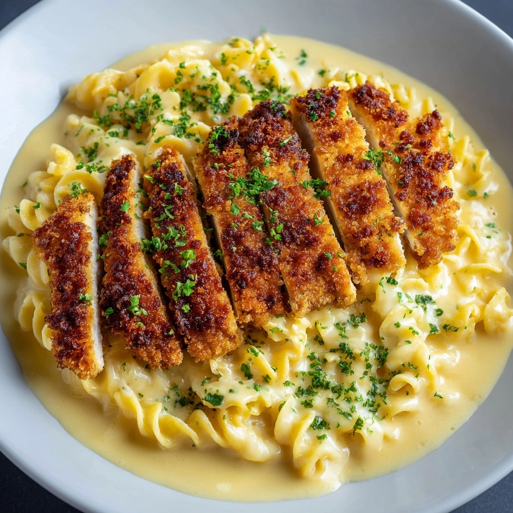 Crispy Chicken with Creamy Pasta Recipe - Recipe Image