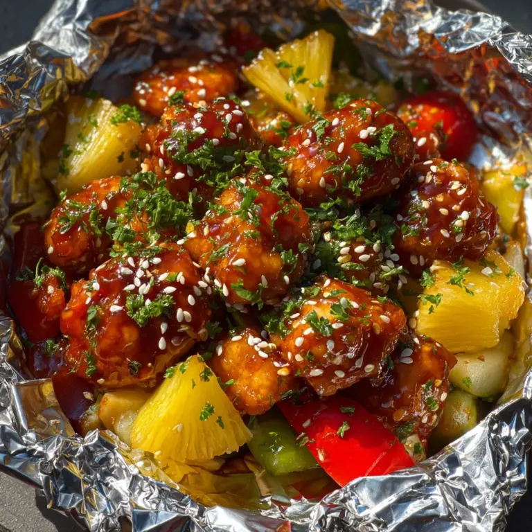 Teriyaki Chicken and Pineapple Foil Packets Recipe