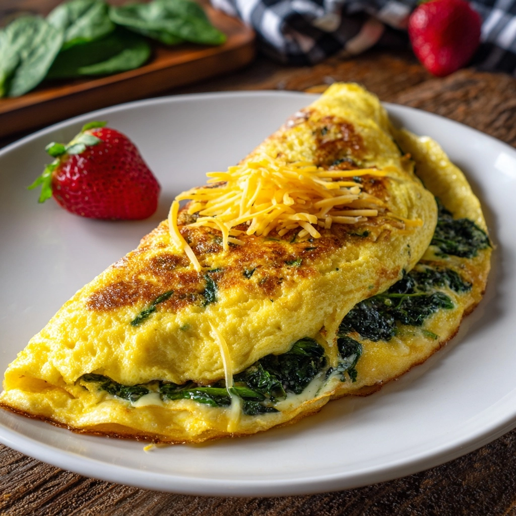 Spinach & Cheese Omelette Recipe - Recipe Image