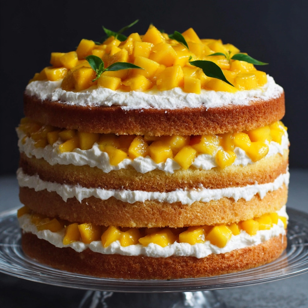 Mango Layer Cake: A Tropical Delight Recipe - Recipe Image