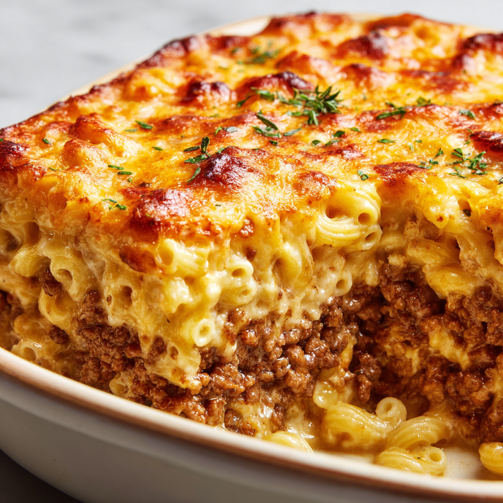 Mac ‘n’ Cheese-Stuffed Meatloaf Recipe - Recipe Image