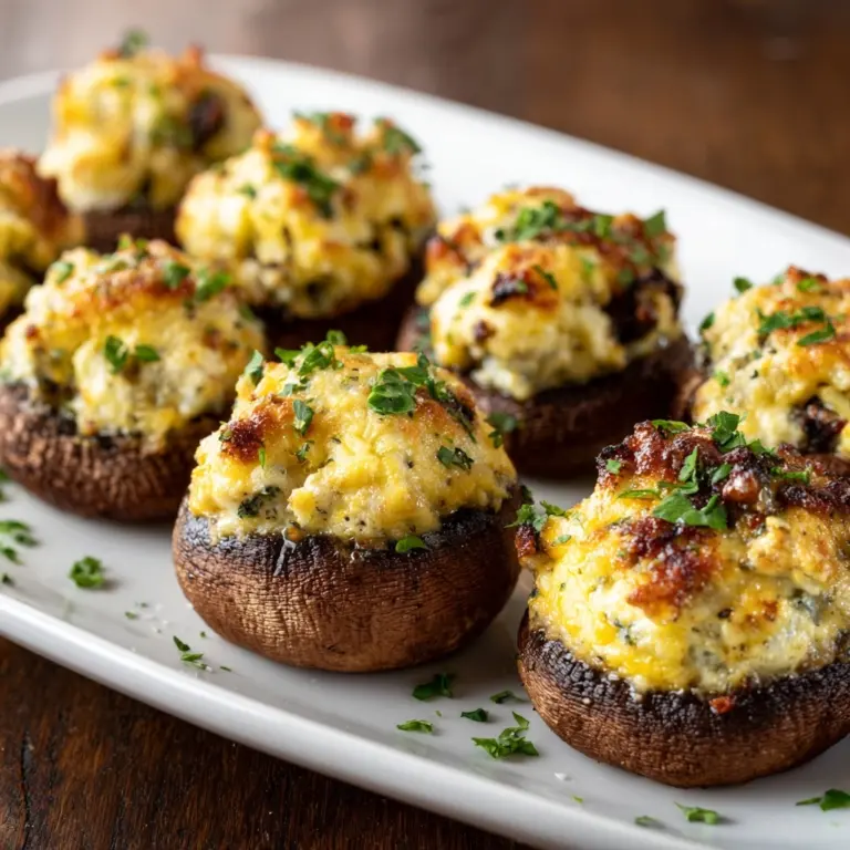 Delicious Mushrooms Stuffed with Crab Meat Recipe