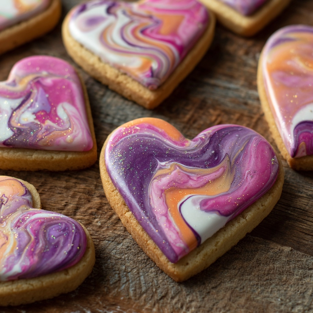Marbled Heart Sugar Cookie Cutouts Recipe - Recipe Image