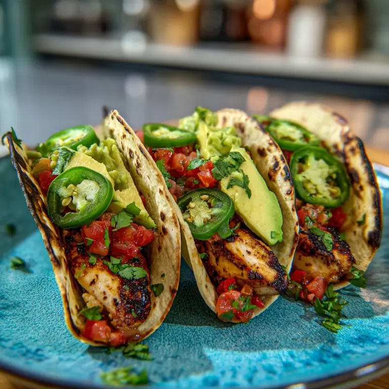 Poblano Chicken Tacos with Avocado-Jalapeño Salsa Recipe