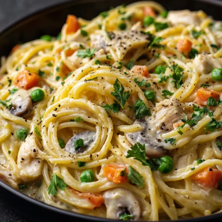 Creamy Crockpot Chicken Spaghetti Recipe