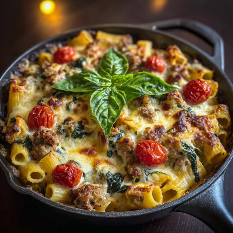 Creamy Tuscan Sausage Pasta Bake: A Delicious Dinner Delight! Recipe