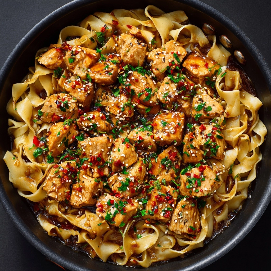 One-Pot Honey Garlic Chicken and Noodles Recipe - Recipe Image
