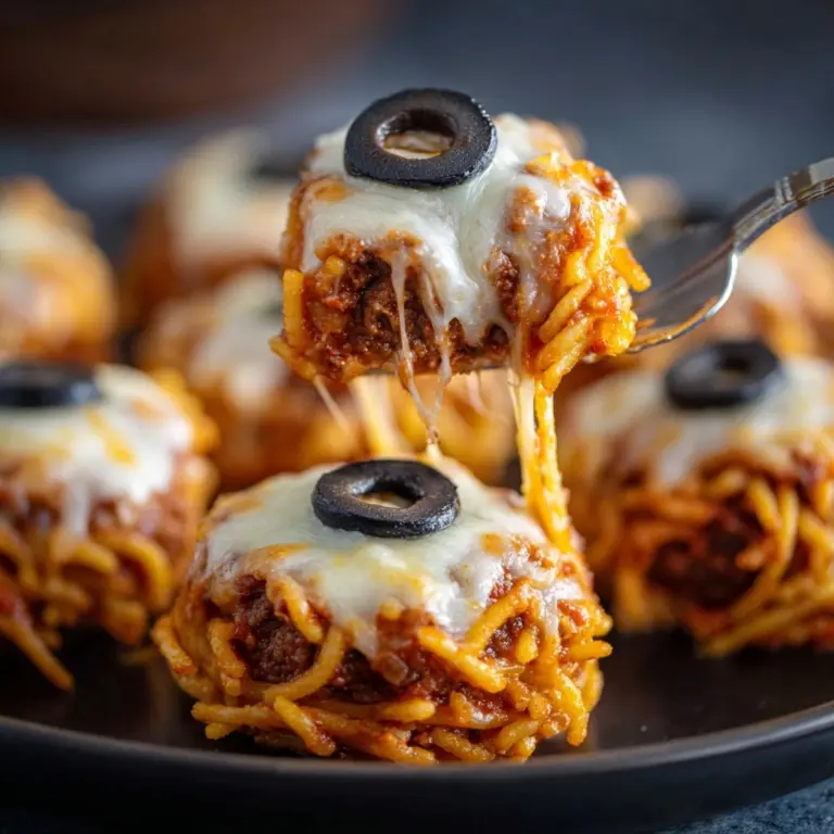 Spooky Spaghetti and Cheese Stuffed Meatballs Recipe