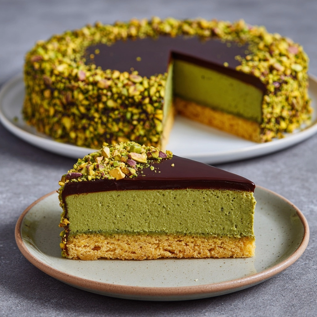 Flourless Pistachio Cake with Chocolate Ganache Recipe - Recipe Image
