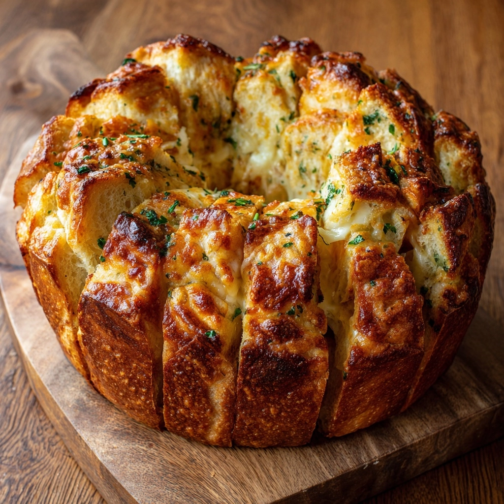 Cheesy Pull-Apart Garlic Bread Recipe - Recipe Image