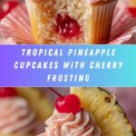 Pineapple Cupcakes with Cherry Frosting Recipe