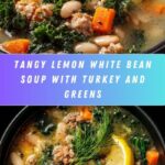 Lemon White Bean Soup with Turkey and Greens Recipe