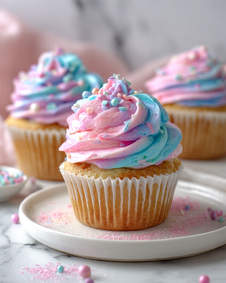 The Best Cotton Candy Cupcakes Recipe - Recipe Image