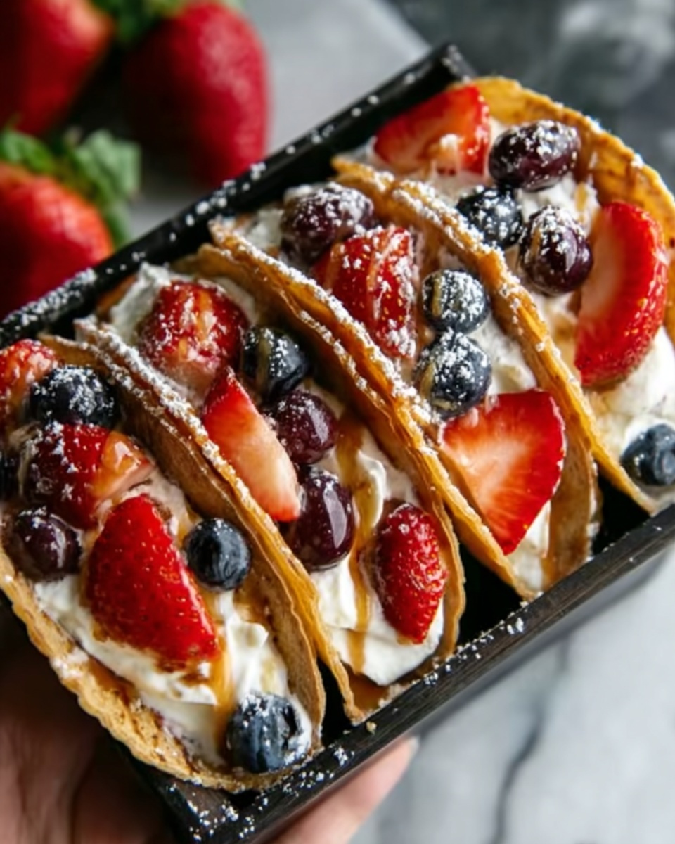 Sweet Pancake Tacos with Fresh Fruit and Chocolate Chips Recipe - Recipe Image