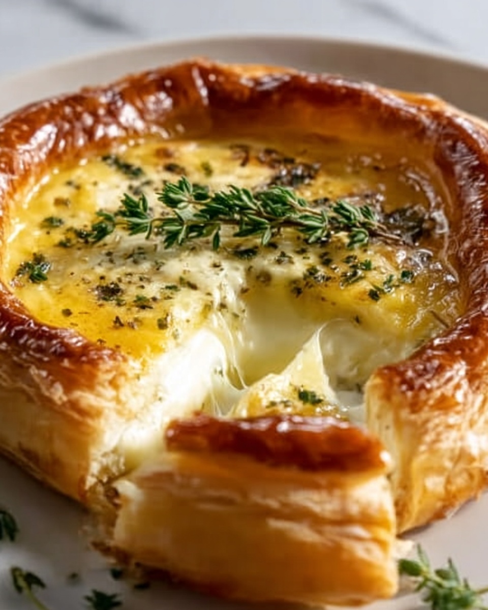 Brie en Croûte with Lemon Curd and Fresh Herbs Recipe - Recipe Image