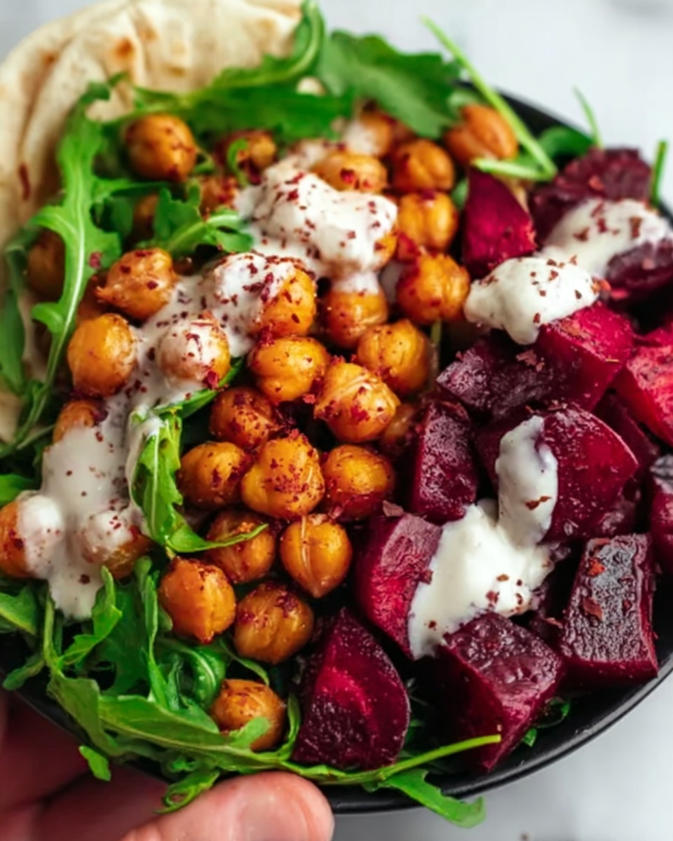 Roasted Beet & Chickpea Wraps with Tahini-Lemon Sauce Recipe - Recipe Image