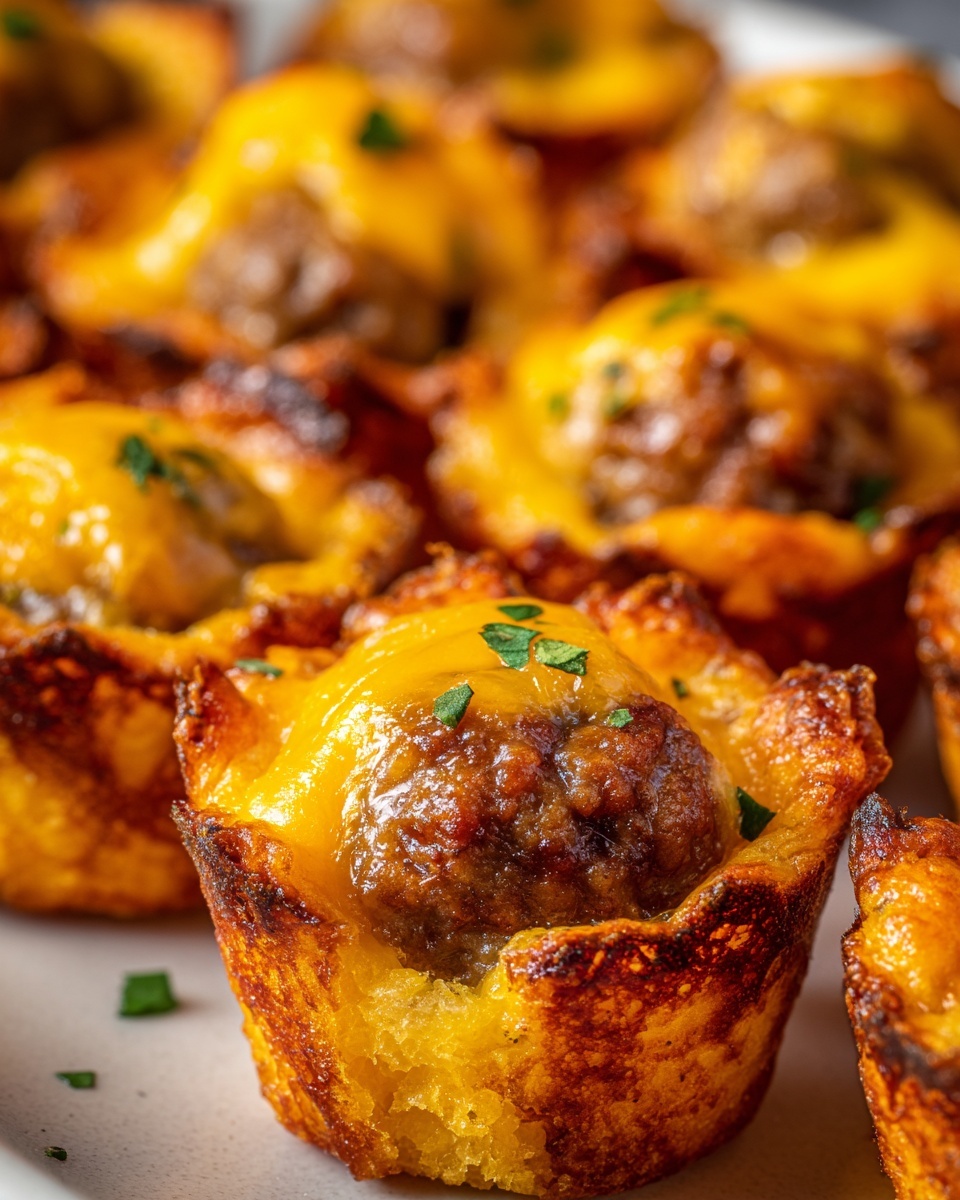 Sausage-Cheese Ball Biscuit Cups Recipe - Recipe Image
