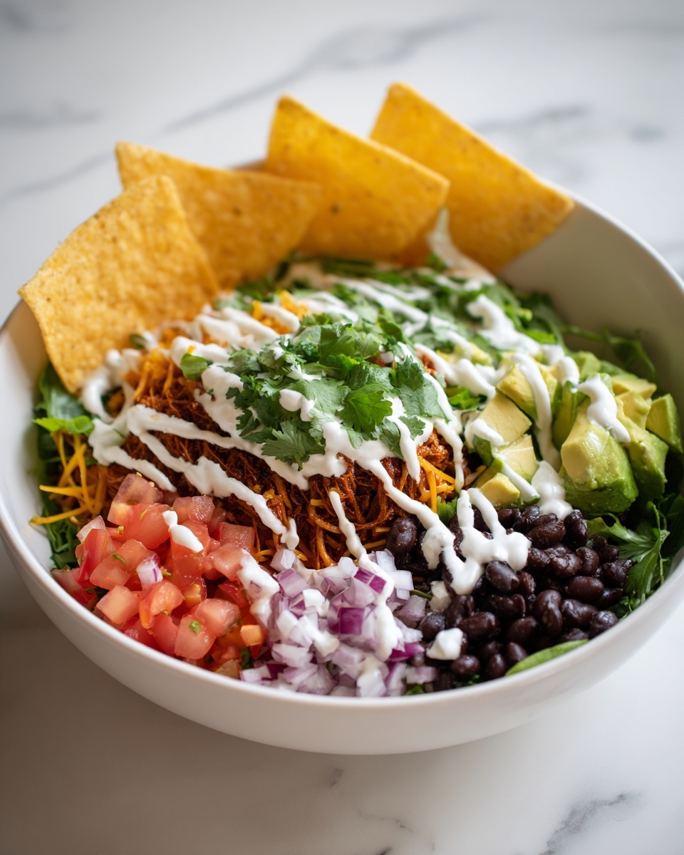 Shredded Chicken Taco Salad Recipe - Recipe Image