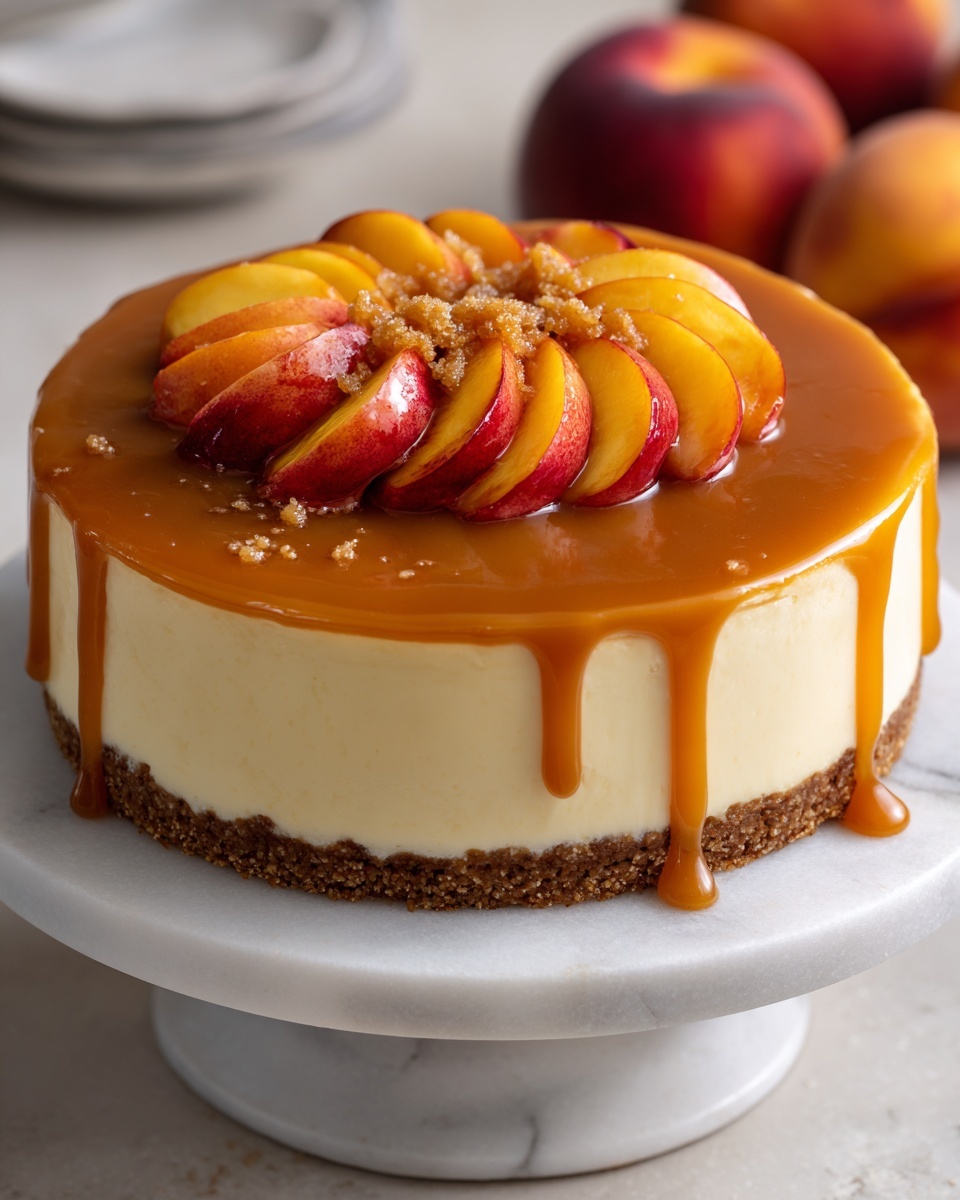 Peach Cobbler Cheesecake Recipe - Recipe Image