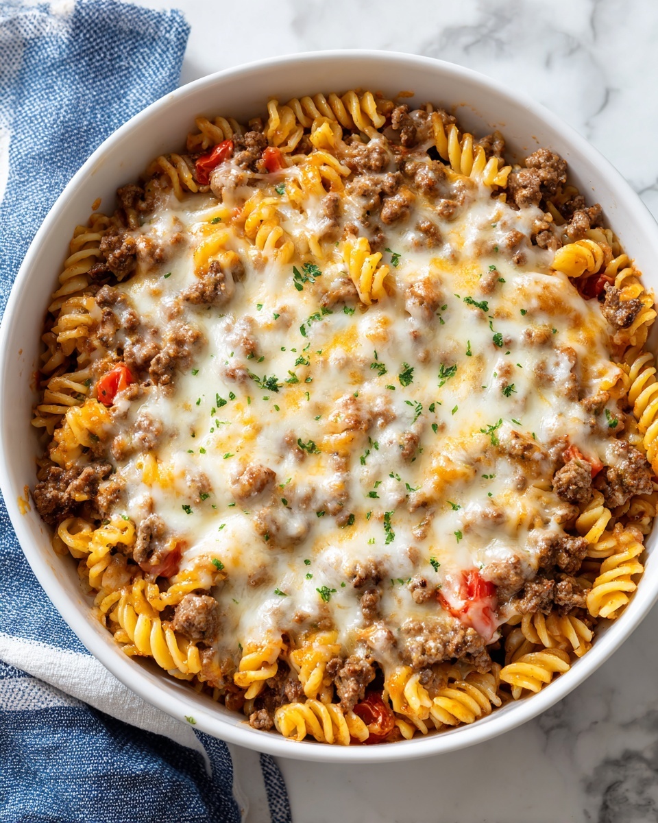 Cheesy Beef and Noodle Casserole Recipe - Recipe Image