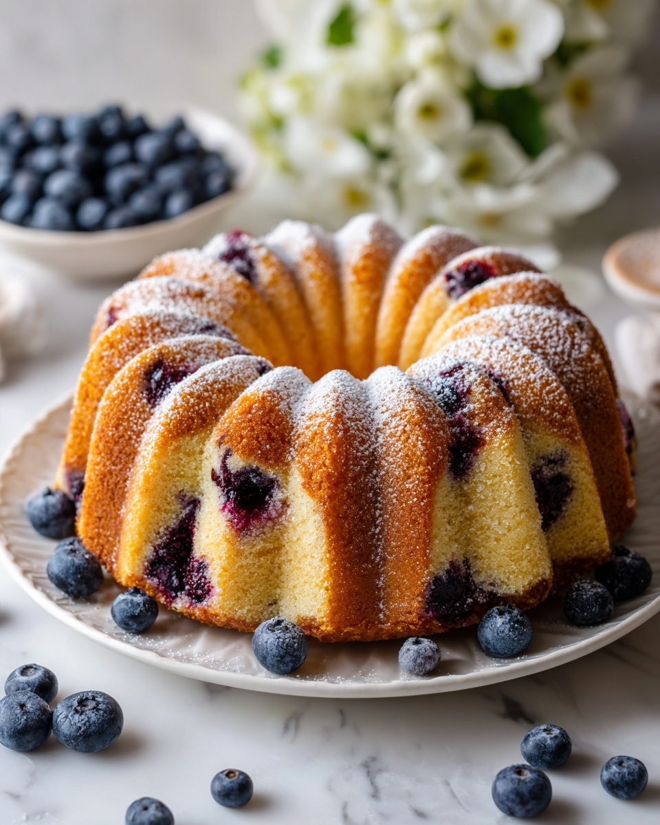 Blueberry Sour Cream Bundt Cake with Lemon Glaze Recipe - Recipe Image