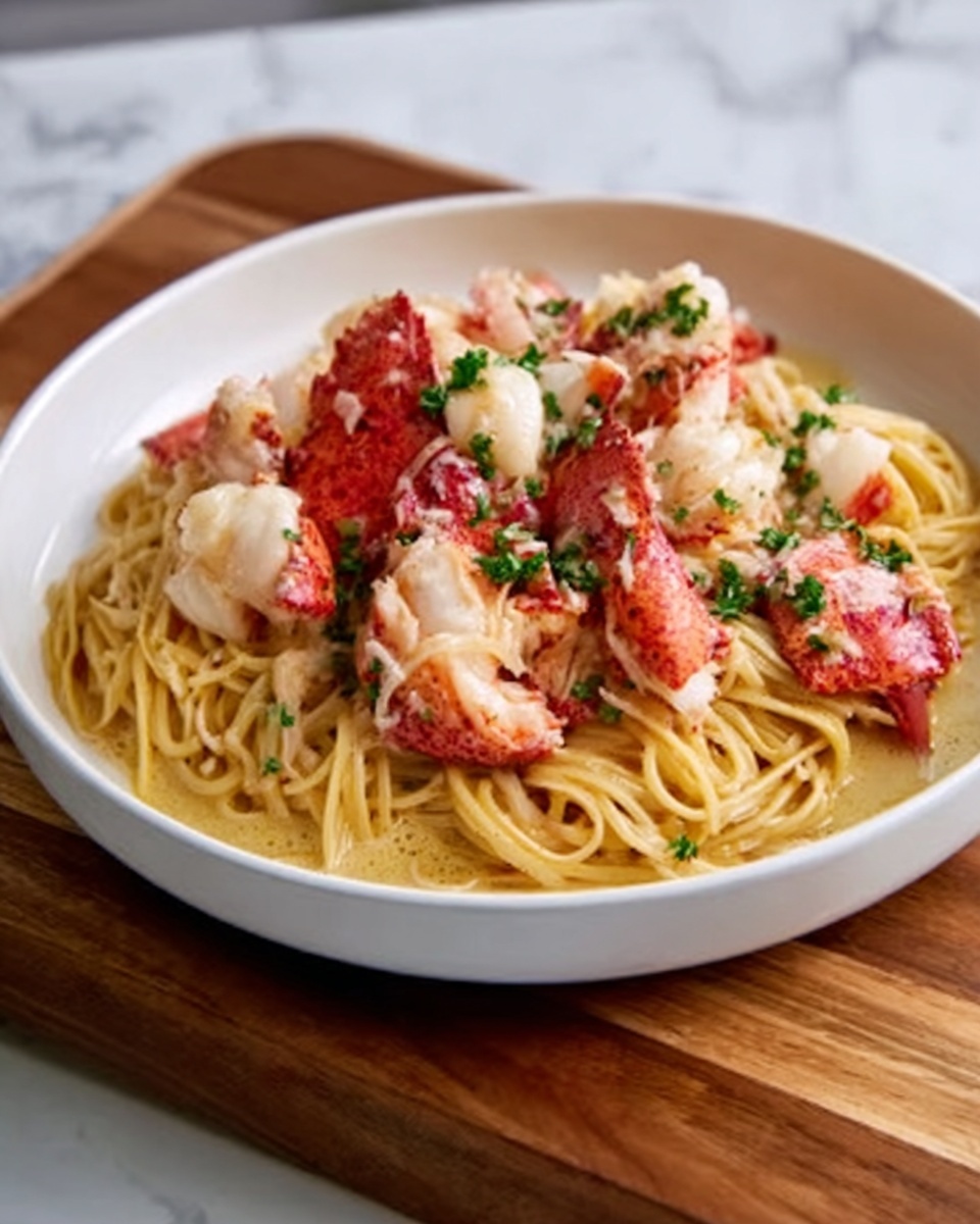 Lobster Pasta with Garlic Cream Sauce Recipe - Recipe Image