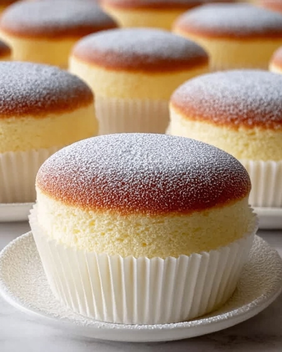 Fluffy Japanese Cotton Cheesecake Cupcakes Recipe - Recipe Image
