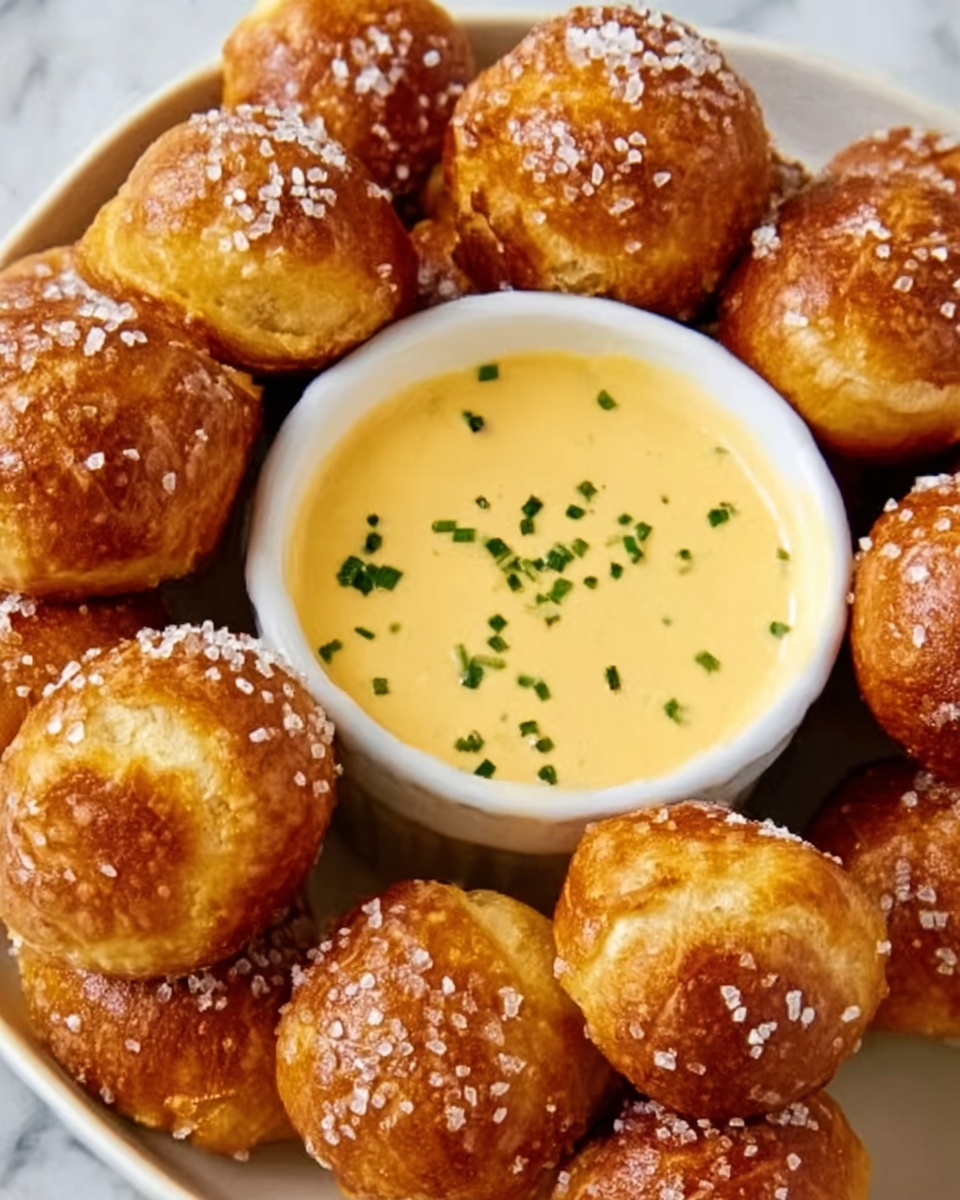 Soft Pretzel Bites with Vegan Cheese Sauce Recipe - Recipe Image