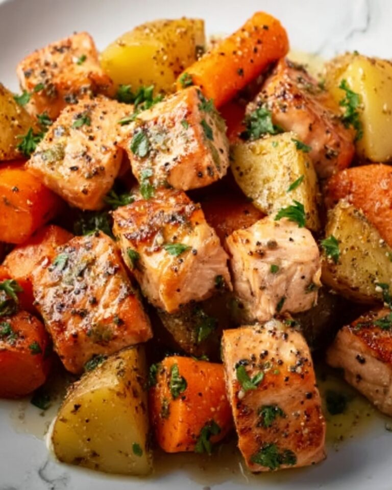 Honey Mustard Salmon Bites with Veggies Recipe