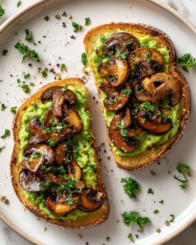 Garlicky Avocado Mushroom Toast Recipe