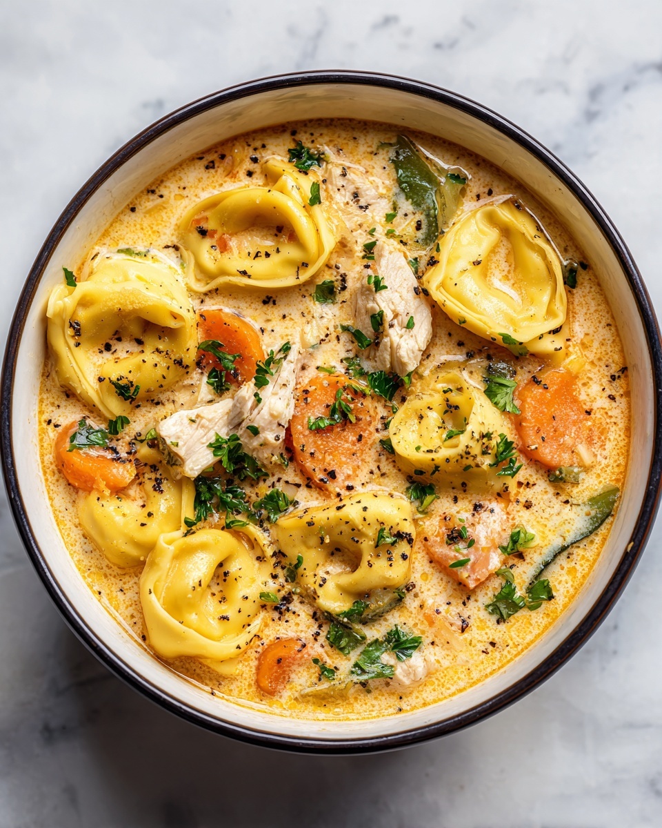 Creamy Vegetarian Tortellini Soup Recipe - Recipe Image