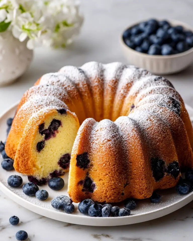 Blueberry Sour Cream Bundt Cake with Lemon Glaze Recipe