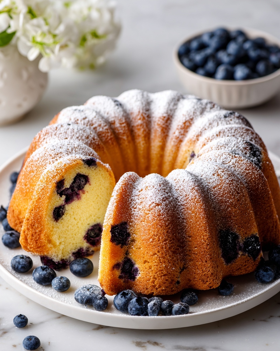 Blueberry Sour Cream Bundt Cake with Lemon Glaze Recipe - Recipe Image