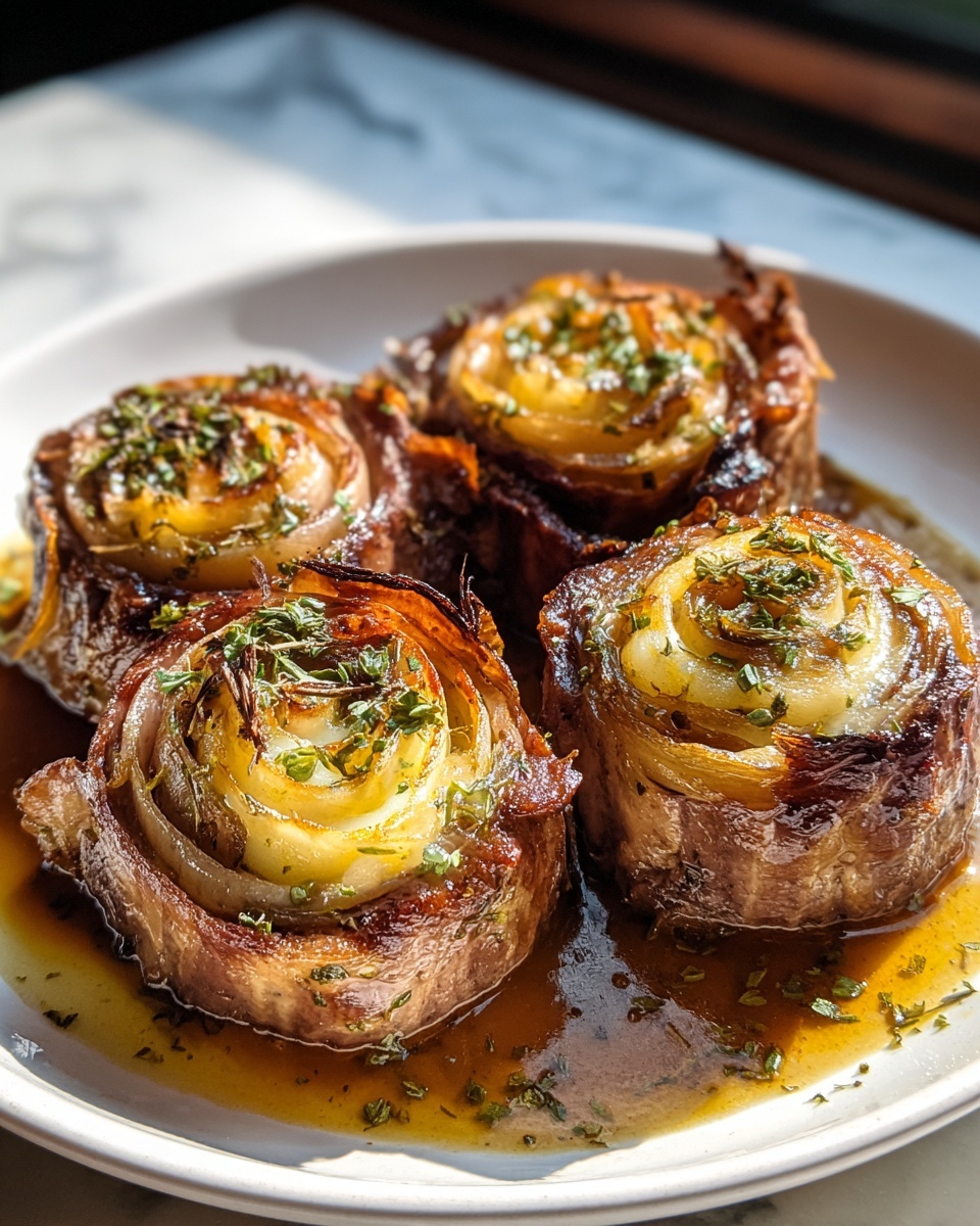 French Onion Steak Pinwheels Recipe - Recipe Image