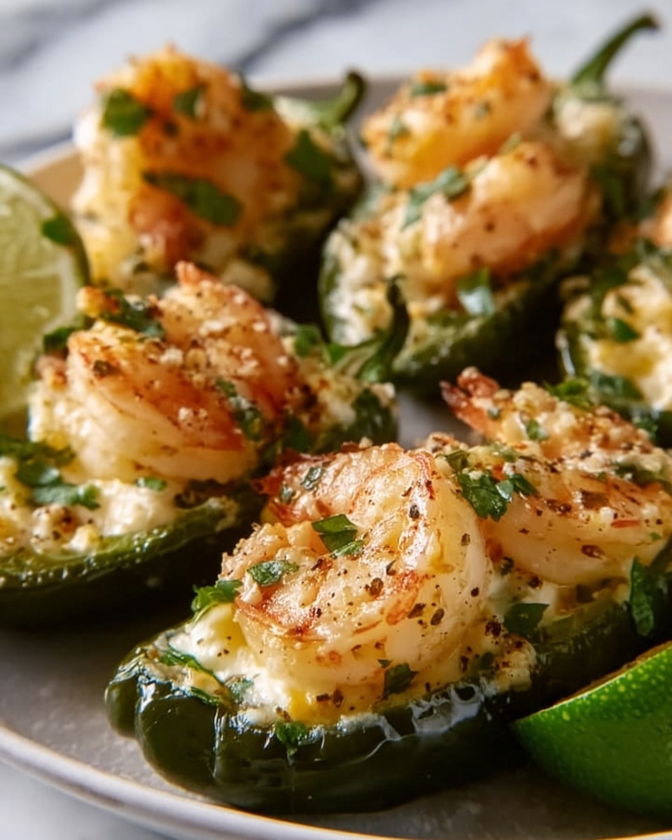 Keto Cilantro Lime Shrimp Stuffed Poblano Peppers Recipe - Recipe Image