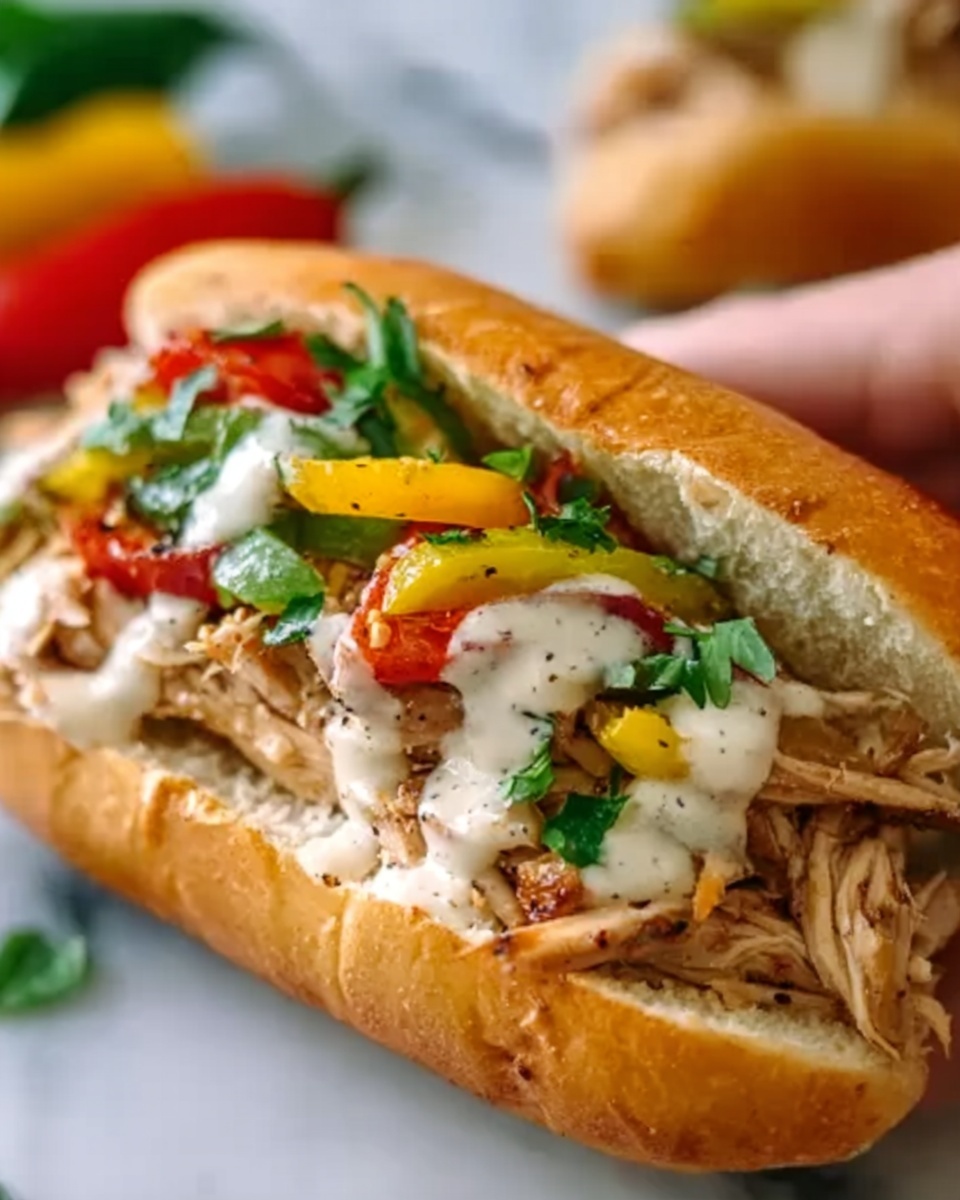 Slow Cooker Chicken Philly Sandwiches Recipe - Recipe Image