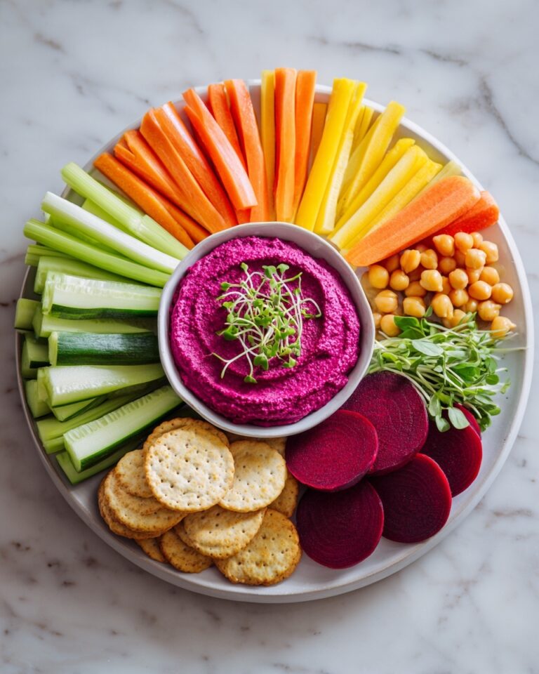 Roasted Beet Hummus with Crudités Recipe
